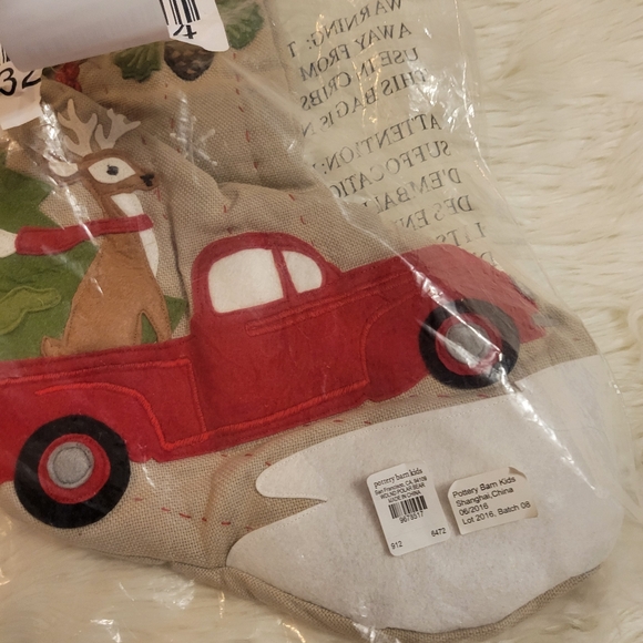 Pottery Barn Woodland Stocking Truck with Reindeer - Beckett - red & tan - Picture 4 of 14